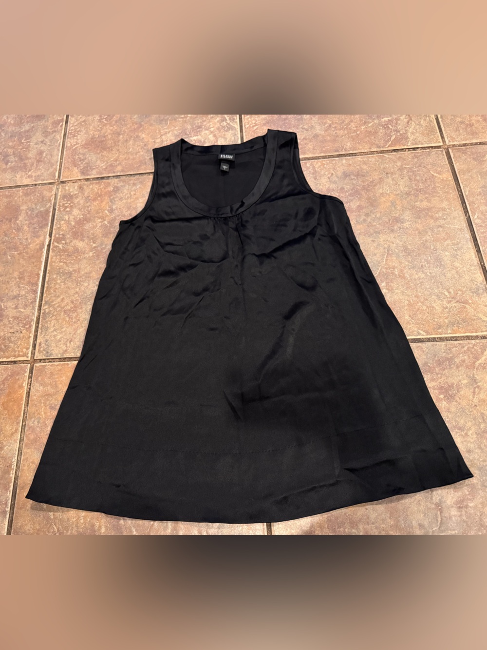 Eileen Fisher Black Sleeveless Silk Top
